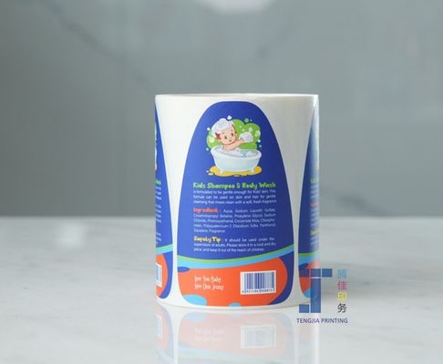 Papel de vinil de garrafas de cosméticos de PP autocolante offset impresso de tamanho personalizado