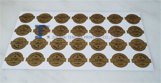 Etiquetas personalizadas de adesivos metálicos de cor PET
