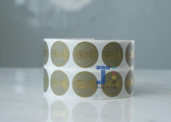 Espesor personalizado de maquiagem rótulos de garrafas forma de círculo adesivos impressão offset