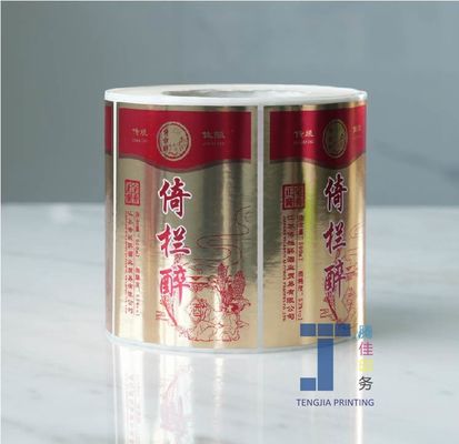Etiquetas de garrafas de vinho auto-aderentes brilhantes de papel alumínio adesivo 2,5 x 3,5 polegadas