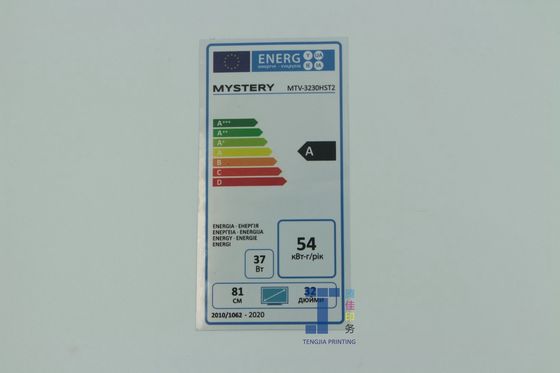 Rótulo de Eficiência Energética Personalizavel Autocolante de Poupança de Energia para Refrigerador