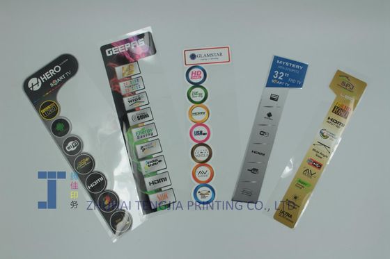50micron-150micron CMYK Etiquetas transparentes impressas Etiquetas visíveis
